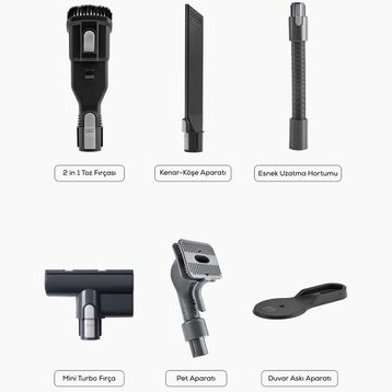 Karaca Vantuz Power Up Pro Black Chrome Şarjlı Süpürge