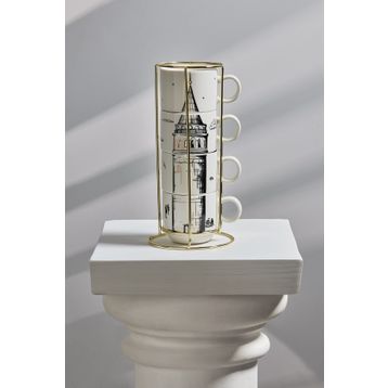 Karaca X İst Collection Galata Standlı 4 Parça Mug Kupa