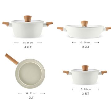 Karaca X Refika Swiss Crystal Almond Cream 7 Parça Tencere Seti