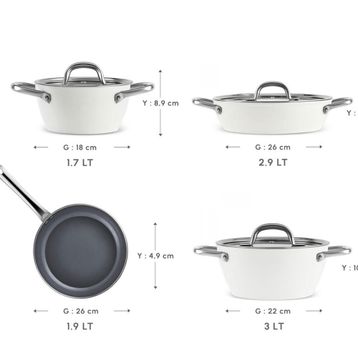 Karaca X Refika Swiss Crystal Metal Kulplu 7 Parça Tencere Seti