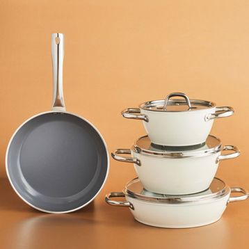 Karaca X Refika Swiss Crystal Metal Kulplu 7 Parça Tencere Seti