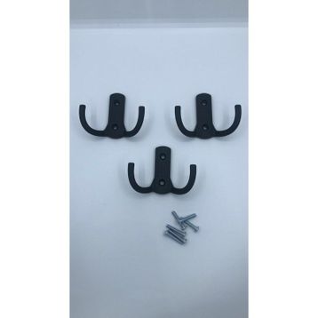 Karakoç Mat Siyah Noktalı 3 Adet Dolap Vestiyer Askısı
