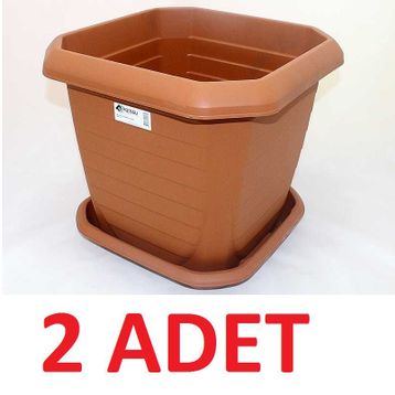 Karasu 319 2 Adet Kare Büyük Dış Mekan Saksı