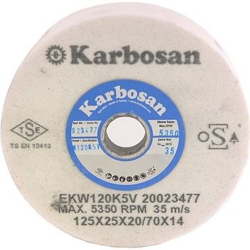 Karbosan 125 x 25 x 20 - 70 x 14 Hızar Makinesi İçi Çukur Bileme - Zımpara Taşı