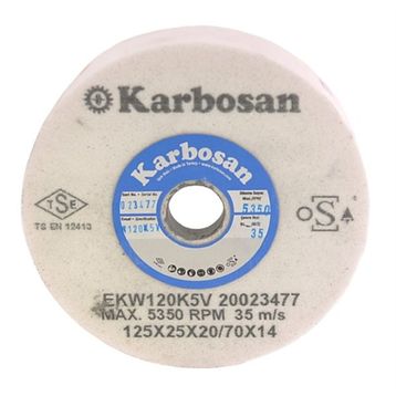 Karbosan 125 x 25 x 20 - 70 x 14 Hızar Makinesi İçi Çukur Bileme - Zımpara Taşı