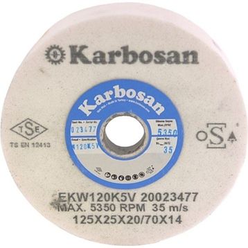 Karbosan 125 x 25 x 20 - 70 x 14 Hızar Makinesi İçi Çukur Bileme - Zımpara Taşı