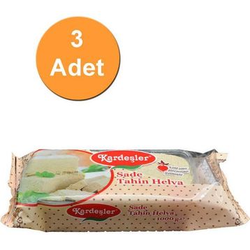 Kardeşler 1 kg x 3 Adet Sade Tahin Helva