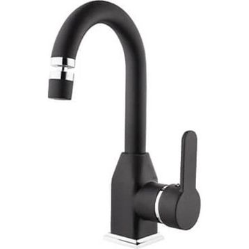 Kare Stil Mix Mat Siyah Lavabo Bataryası