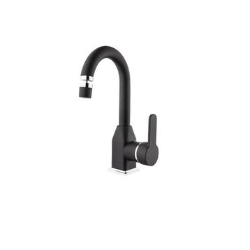 Kare Stil Mix Mat Siyah Lavabo Bataryası