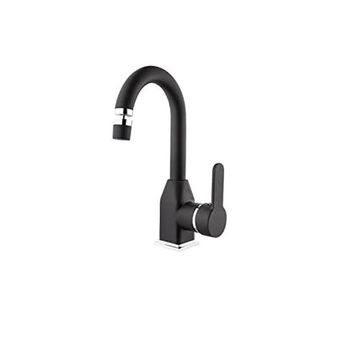Kare Stil Mix Mat Siyah Lavabo Bataryası
