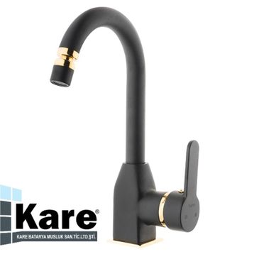 Kare Stil Mix Mat Siyah Lavabo Bataryası