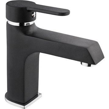 Kare Stil Mix Siyah Krom Lavabo Bataryası