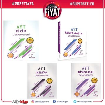 Karekök Yayınları AYT Matematik Kimya Fizik Biyoloji 4 Kitap Deneme