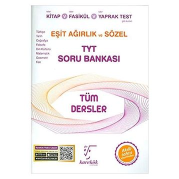 Karekök Yayınları TYT Tüm Dersler Eşit Ağırlık ve Sözel Soru Bankası