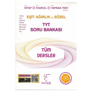 Karekök Yayınları TYT Tüm Dersler Eşit Ağırlık ve Sözel Soru Bankası