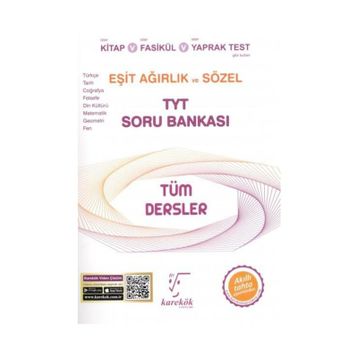 Karekök Yayınları TYT Tüm Dersler Eşit Ağırlık ve Sözel Soru Bankası