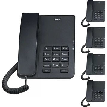 Karel TM140 Siyah 5'li Santral Uyumlu Analog Kablolu Masaüstü Ofis Telefonu