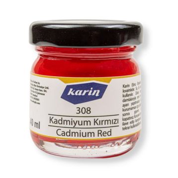 Karin 40 ml Cadmium Kırmızı 308 Ebru Boyası