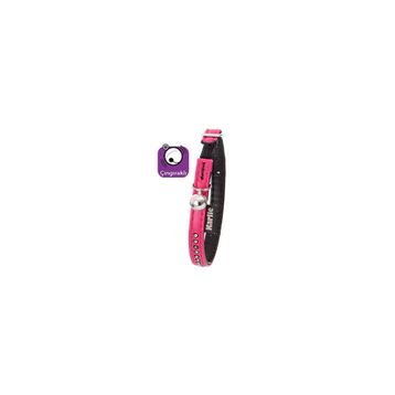 Karlie 11 mm 30 cm Pembe Deri Taşlı Kedi Boyun Tasması