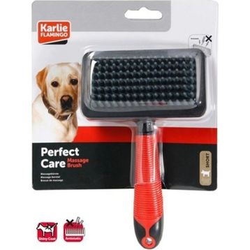 Karlie 19x12x4 cm Kırmızı Siyah Kedi ve Köpek Masaj Tüy Fırçası