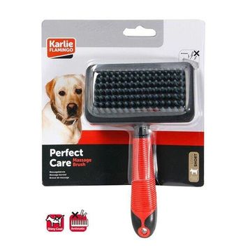 Karlie 19x12x4 cm Kırmızı Siyah Kedi ve Köpek Masaj Tüy Fırçası