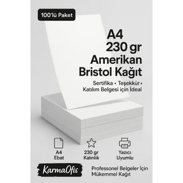KarmaOfis A4 100 Adet Amerikan Bristol Kağıdı