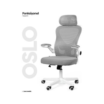 Karr Office Oslo Ergonomik Gri Çalışma Sandalyesi