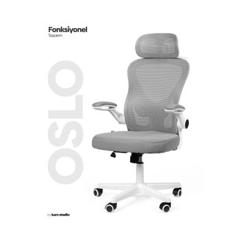 Karr Office Oslo Ergonomik Gri Çalışma Sandalyesi