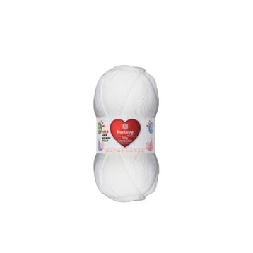 Kartopu K010 100 gr Beyaz Baby Love Care El Örgü İpi