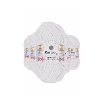 Kartopu K010 5 Adet Beyaz Yumurcak Kadife El Örgü İpi