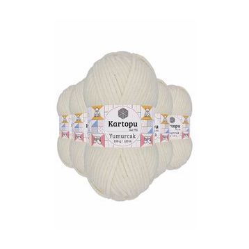 Kartopu K011 5 Adet Beyaz Yumurcak Kadife El Örgü İpi