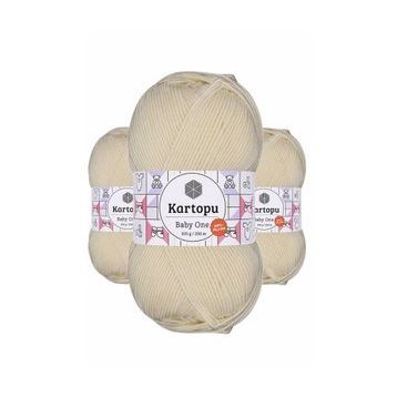 Kartopu K025 3 Adet Krem Baby One Tüylenmeyen El Örgü İpi Yünü