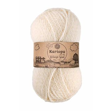 Kartopu K025 Krem Melange Wool El Örgü İpi