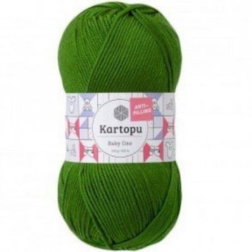 Kartopu K1391 Yeşil Baby One Tüylenmeyen El Örgü İpi Yünü