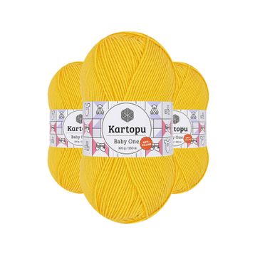 Kartopu K154 Sarı Baby One Tüylenmeyen El Örgü İpi Yünü