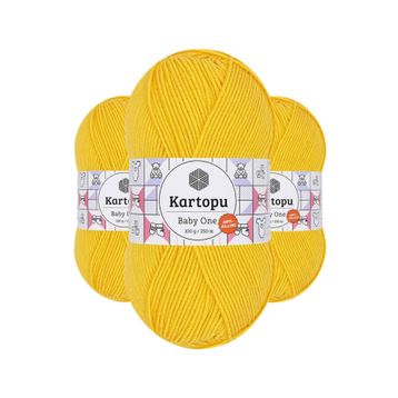 Kartopu K154 Sarı Baby One Tüylenmeyen El Örgü İpi Yünü