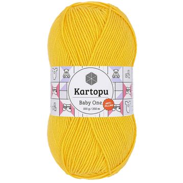 Kartopu K154 Sarı Baby One Tüylenmeyen El Örgü İpi Yünü