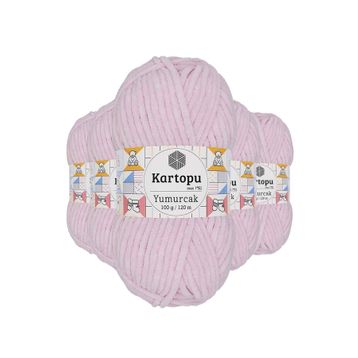 Kartopu K1562 5 Adet Toz Pembe Yumurcak Kadife El Örgü İpi