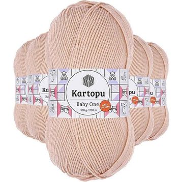 Kartopu K1873 Pudra 5 Adet Baby One Tüylenmeyen El Örgü İpi Yünü