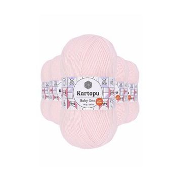 Kartopu K255 5 Adet Bebe Pembe Baby One Tüylenmeyen El Örgü İpi Yünü