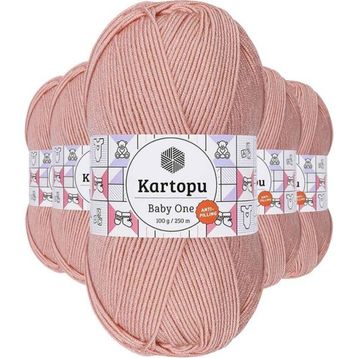 Kartopu K258 Pudra 5 Adet Baby One Tüylenmeyen El Örgü İpi Yünü