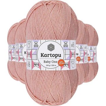 Kartopu K258 Pudra 5 Adet Baby One Tüylenmeyen El Örgü İpi Yünü