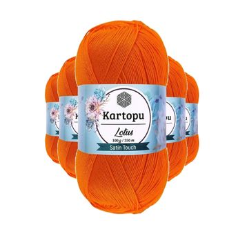 Kartopu K273 Turuncu Lotus Bikini Büstiyer Bluz 5 Adet Örgü İpi