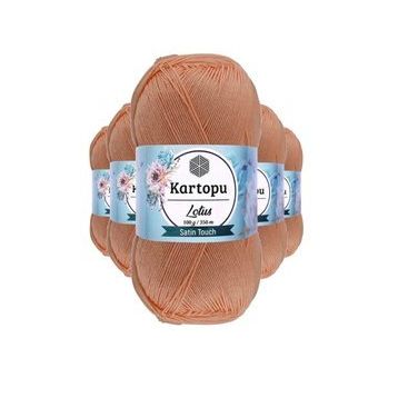 Kartopu K277 Şeftali Lotus Bikini Büstiyer Bluz 5 Adet Örgü İpi