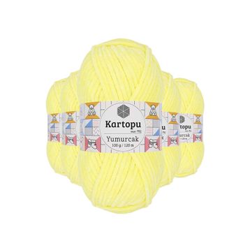 Kartopu K333 5 Adet Sarı Yumurcak Kadife El Örgü İpi