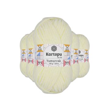 Kartopu K335 5 Adet Krem Yumurcak Kadife El Örgü İpi