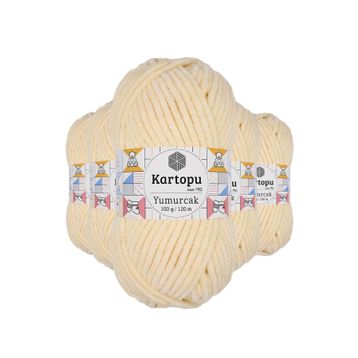 Kartopu K349 5 Adet Koyu Krem Yumurcak Kadife El Örgü İpi