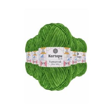 Kartopu K469 5 Adet Yeşil Yumurcak Kadife El Örgü İpi