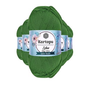 Kartopu K486 Çam Yeşili Lotus Bikini Büstiyer Bluz 5 Adet Örgü İpi