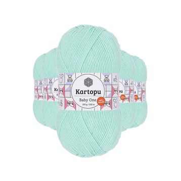 Kartopu K507 Açık Yeşil 5 Adet Baby One Tüylenmeyen El Örgü İpi Yünü